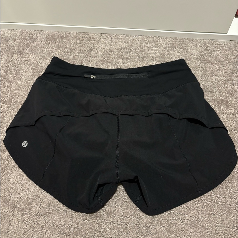 Lululemon speed run high rise black running shorts